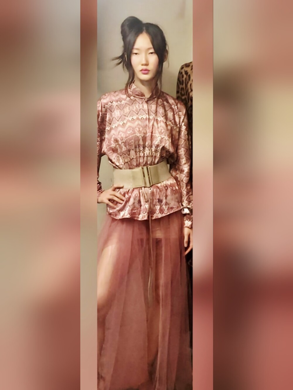 Wide Elastic Waist Belt in Beige - Women Accessories